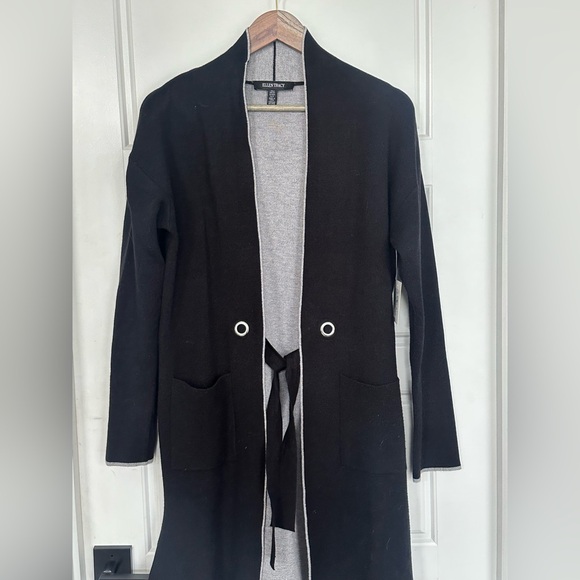 NWT Ellen Tracy Black and Gray Cardigan - Picture 2 of 5